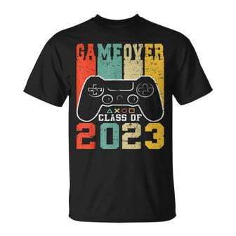 Game Over Class Of 2023 Video Games Vintage Graduation Gamer Unisex T-Shirt | Mazezy
