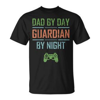 Gamer Husband Dad By Day Guardian By Night Video Gaming T-Shirt | Mazezy