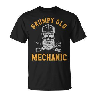 Garage Automechanic Car Guy Grumpy Old Mechanic Gift For Mens Unisex T-Shirt | Mazezy