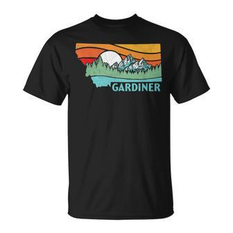 Gardiner Montana Outdoors Retro Mountains & Nature T-Shirt | Mazezy DE