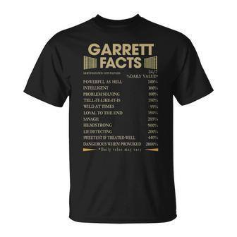 Garrett Name Gift Garrett Facts V2 Unisex T-Shirt - Seseable
