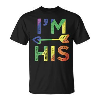 Gay Couple Matching Im His Lgbt Pride Unisex T-Shirt | Mazezy AU