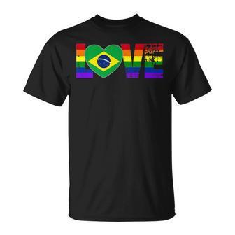 Gay Pride Brazilian Brazil Flag Unisex T-Shirt | Mazezy DE