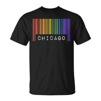 Gay Queer Barcode Pride Chicago Illinois Aesthetic Lgbtq Unisex T-Shirt | Mazezy