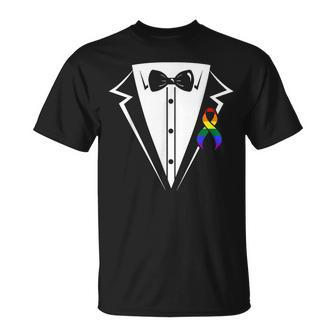 Gay Tuxedo Funny Costume Lgbtq Gay Lesbian Pride Support Unisex T-Shirt | Mazezy