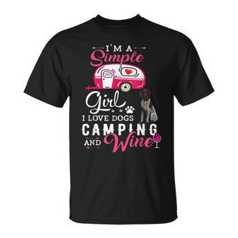 German Shorthair Pointer Dog Simple Girl Dogs Camping Wine Unisex T-Shirt | Mazezy UK