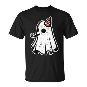 Ghost Pocket Birthday Halloween Costume Ghoul Spirit T-Shirt - Seseable