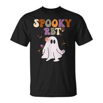 Ghost Spooky Rbt Halloween Registered Behavior Technician T-Shirt - Seseable