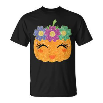 Girl Pumpkin Halloween Thanksgiving For Girls Boys Kids Halloween T-Shirt | Mazezy