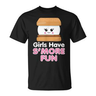 Girls Have Smore Fun Cute Camping Pun Girl Outdoors Gift Unisex T-Shirt | Mazezy DE