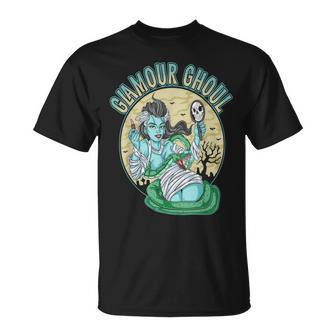 Glamour Ghoul | Girls Halloween Monster Vintage Makeup Girl Halloween Funny Gifts Unisex T-Shirt | Mazezy