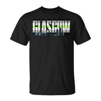 Glasgow Asexual Flag Pride Support City Unisex T-Shirt | Mazezy