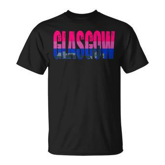 Glasgow Bisexual Flag Pride Support City Unisex T-Shirt | Mazezy AU