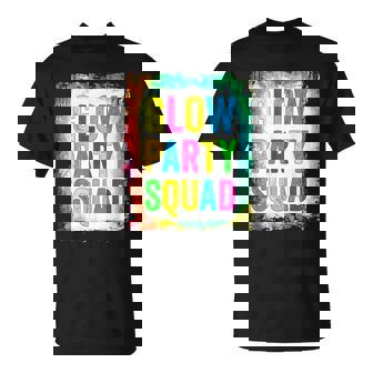 Glow Party Squad Paint Splatter Effect Glow Party Retro Unisex T-Shirt | Mazezy