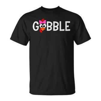 Gobble Gobble Turkey Face Thanksgiving Family Matching T-Shirt - Seseable