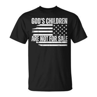 Gods Children Are Not For Sale Funny American Flag  Unisex T-Shirt