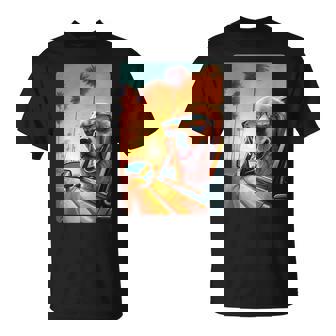 Golden Retriever Glasses Car Funny Golden Retriever Unisex T-Shirt | Mazezy