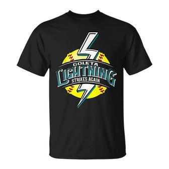 Goleta Lightning Strikes Again Softball Softball Funny Gifts Unisex T-Shirt | Mazezy
