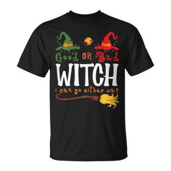 Good Witch Bad Witch I Can Go Either Way Halloween Costume T-Shirt - Thegiftio UK