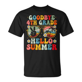 Goodbye 4Th Grade Hello Summer Groovy Fourth Grade Graduate Unisex T-Shirt | Mazezy