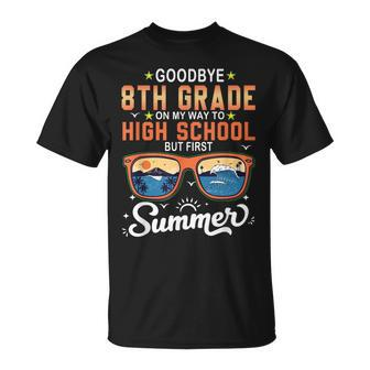 Goodbye 8Th Grade Graduation To 9Th Grade Hello Summer Kids Unisex T-Shirt | Mazezy