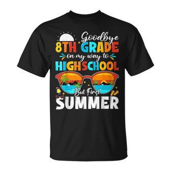 Goodbye 8Th Grade Graduation To Highschool Hello Summer Kids Unisex T-Shirt | Mazezy