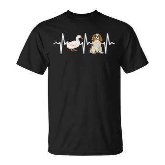 Goose Cavalier King Charles Spaniel Heartbeat Dog Lover Unisex T-Shirt | Mazezy