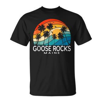 Goose Rocks Beach Maine Palm Tree Tropical Beach Souvenir Unisex T-Shirt | Mazezy