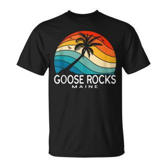 Goose Rocks Beach Maine Tropical Beach Palm Tree Souvenir Unisex T-Shirt | Mazezy