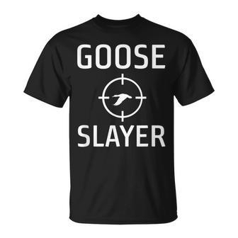 Goose Slayer Funny Hunter Unisex T-Shirt | Mazezy