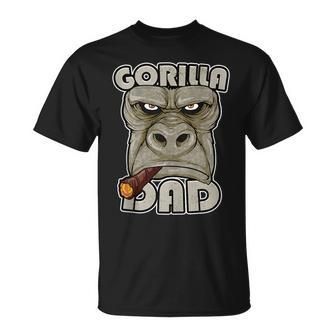 Gorilla Dad Ape Monkey Gorilla Funny Gifts For Dad Unisex T-Shirt | Mazezy