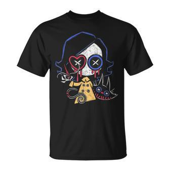 Gothic Clothing All Occult Horror Girl With Cat Creepy Draw Creepy T-Shirt | Mazezy
