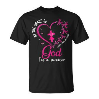 By The Grace God Im A Survivor Breast Cancer Survivor T-Shirt - Monsterry