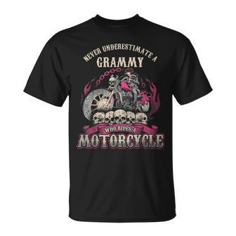 Grammy Biker Chick Never Underestimate Motorcycle T-Shirt - Seseable