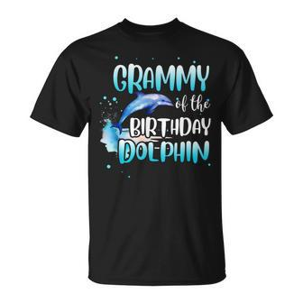 Grammy Of The Birthday Dolphin Family Matching Party Squad T-Shirt