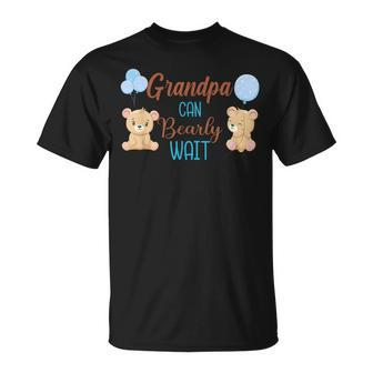 Grandpa Can Bearly Wait Bear Gender Neutral Boy Baby Shower  Unisex T-Shirt