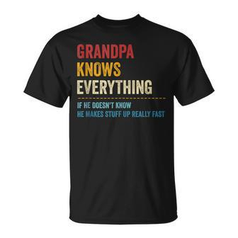 Grandpa Know Everything - Grandpa Dad Fathers Day Unisex T-Shirt - Seseable