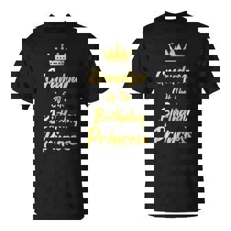 Grandpa Of The Birthday Princess Matching Family Birthdays Unisex T-Shirt | Mazezy