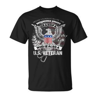 Grandpa Veteran Never Underestimate The Power Of A Veteran Unisex T-Shirt - Seseable