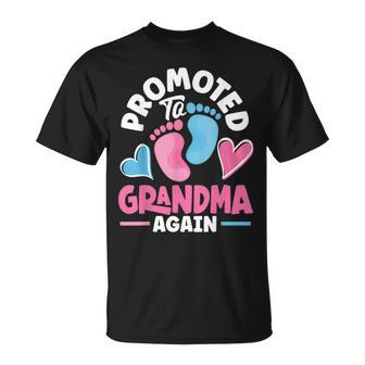 Grandparents Day Grandma Grandpa Promoted To Grandma Again Unisex T-Shirt - Seseable