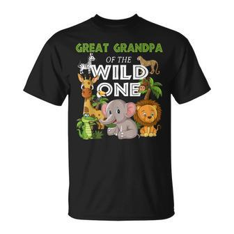 Great Grandpa Of The Wild One Zoo Birthday Safari Jungle Unisex T-Shirt | Mazezy