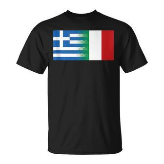 Greek Italian Flag Gift Greece Italy Pride Heritage Unisex T-Shirt | Mazezy