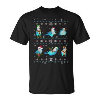 Green Quaker Ugly Christmas Sweater Parrot Owner Birb T-Shirt | Mazezy