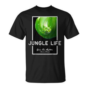 Green Tree Python Morelia Viridis Jungle Life Snake T T-Shirt | Mazezy