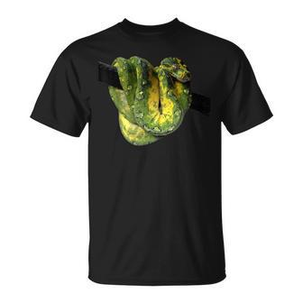 Green Tree Python Reptile Photography T-Shirt | Mazezy