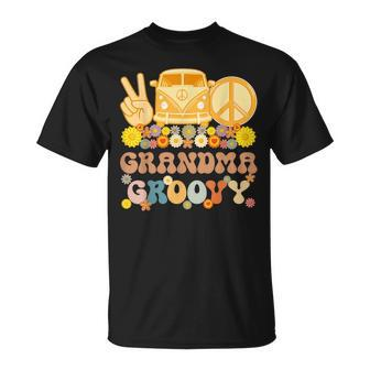 Groovy Grandma Hippie Peace Retro Matching Party Family Unisex T-Shirt | Mazezy DE