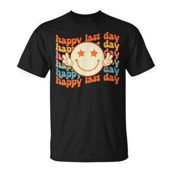 Groovy Happy Last Day Of School Smile Face Student Teacher T-shirt - Thegiftio UK