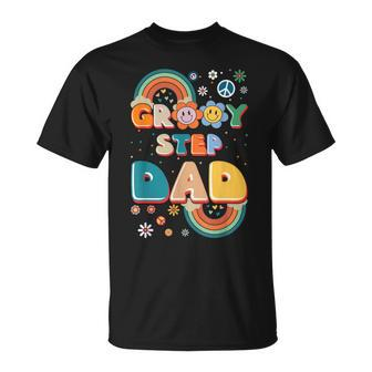 Groovy Step Dad Stepdaddy Step Father Fathers Day Retro Gift For Mens Unisex T-Shirt - Seseable