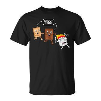 Group Hug S'more Smores Camper Camping Graphic T-Shirt | Mazezy