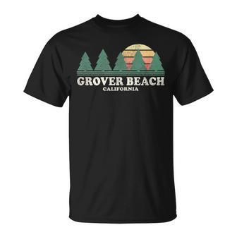 Grover Beach Ca Vintage Throwback Retro 70S T-Shirt | Mazezy